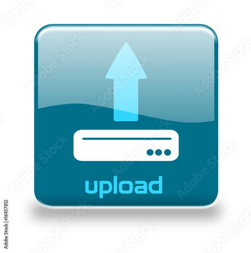 Button Upload taubenblau