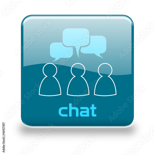 Button chat taubenblau