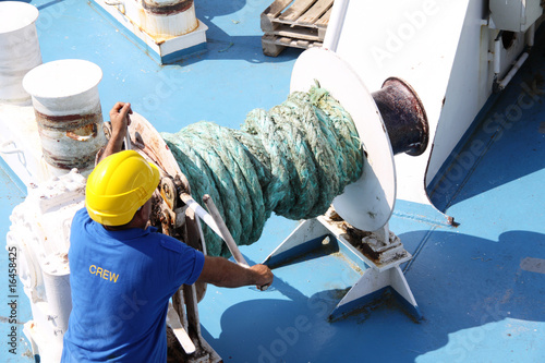 crew on a large vessel