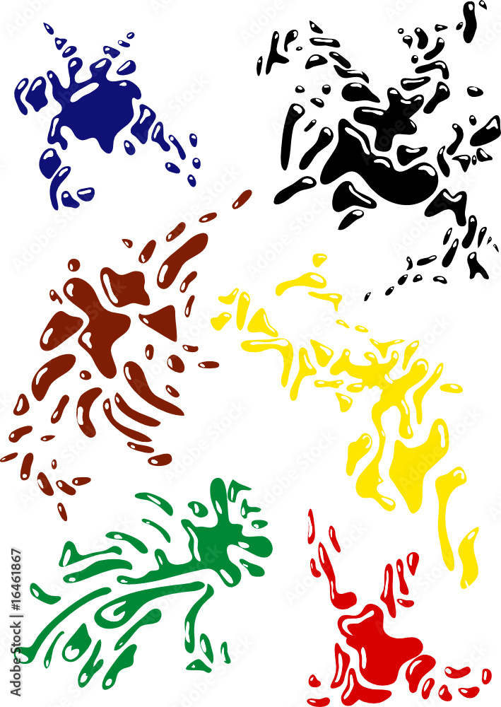 vector - set of color ink