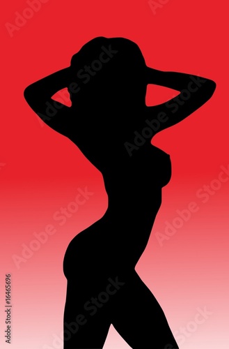 Silhouette of sexi woman, vector