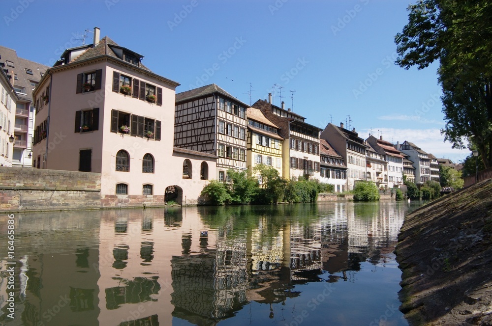 row of traditional Alsace houses in Strasbourg