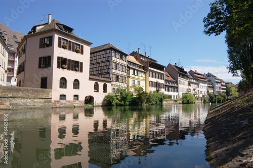 row of traditional Alsace houses in Strasbourg