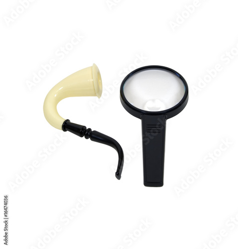 Valokuva Pipe and magnifying glass