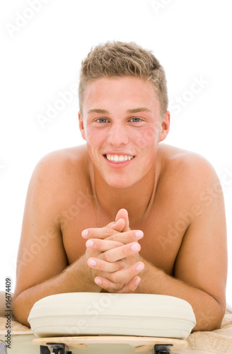 happy young man after an massage