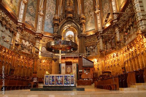 Basilica at the Montserrat Monastery near Barcelona, Catalonia,