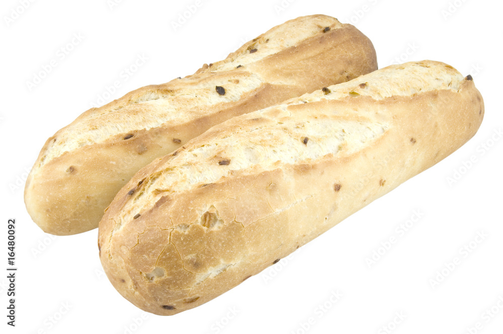 french baguettes isolated on white background french baguettes isolated on white background