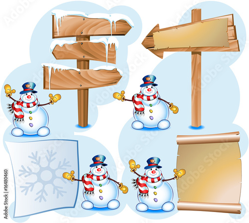 snowman and signpost
