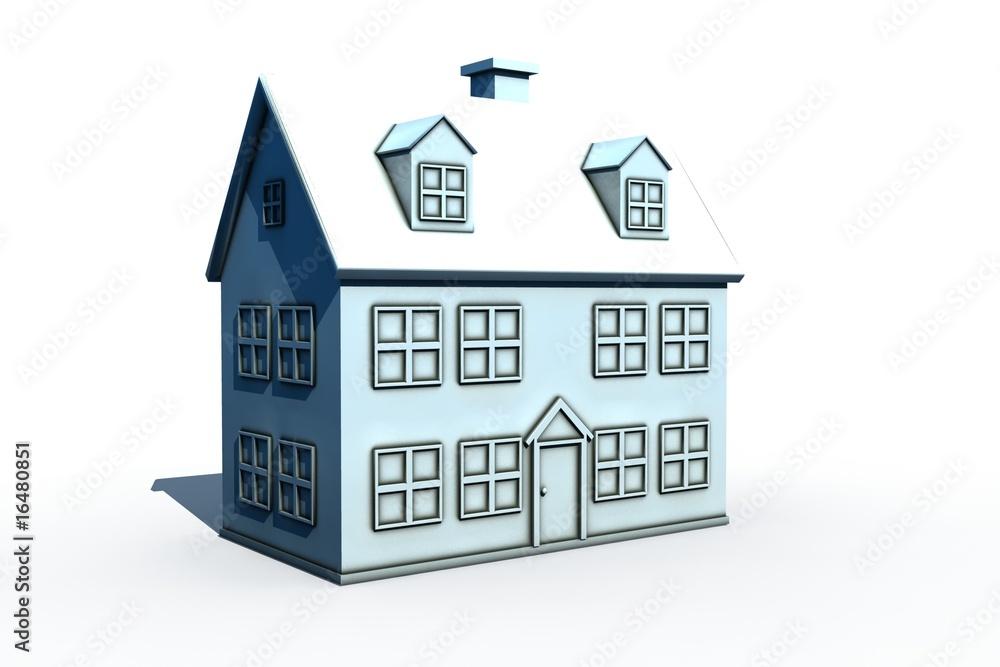 isolated big house - 3d render illustration on white isolated big house - 3d render illustration on white