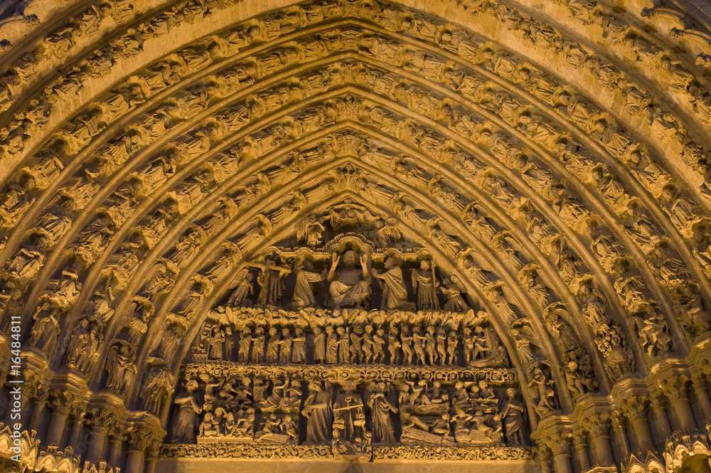Fototapeta premium Cathedrale d'Amiens - Eclairage nocturne