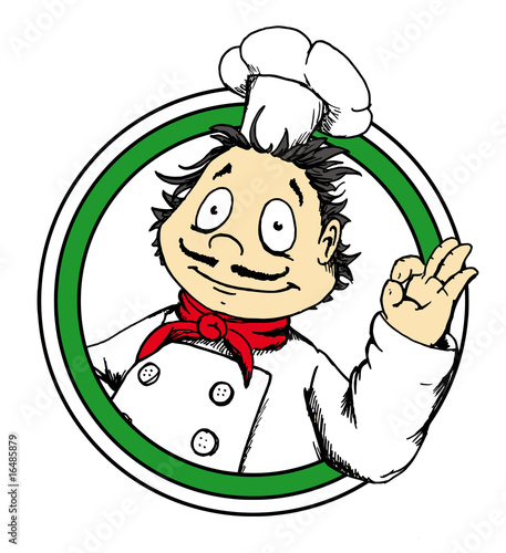Pizza, Logo, Pizzamann, italienisch, Koch