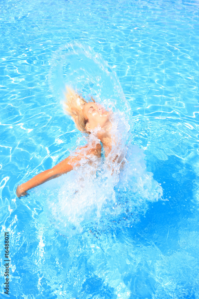woman enjoying a swimming pool