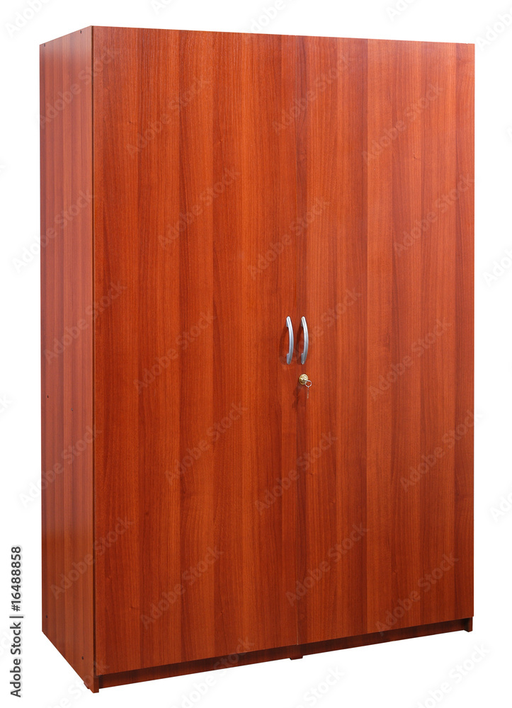 Two door closet. Clipping path