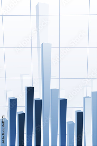 blue bars business 3d diagram vector