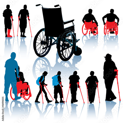 Disabled people silhouettes