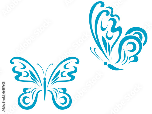 Isolated tattoos of butterfly