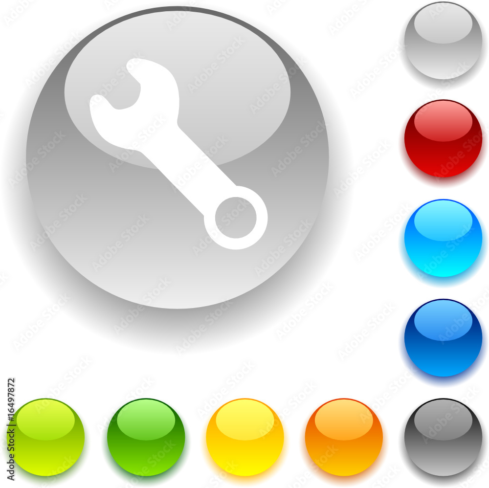 Tools shiny button. Vector illustration Tools shiny button. Vector illustration