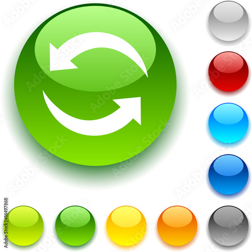 Refresh shiny button. Vector illustration