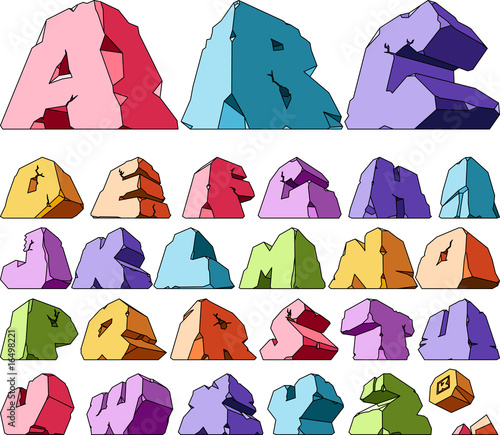 Multicolored alphabet: letters
