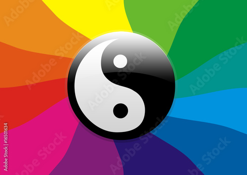 Yin Yang mit Farbkreis photo