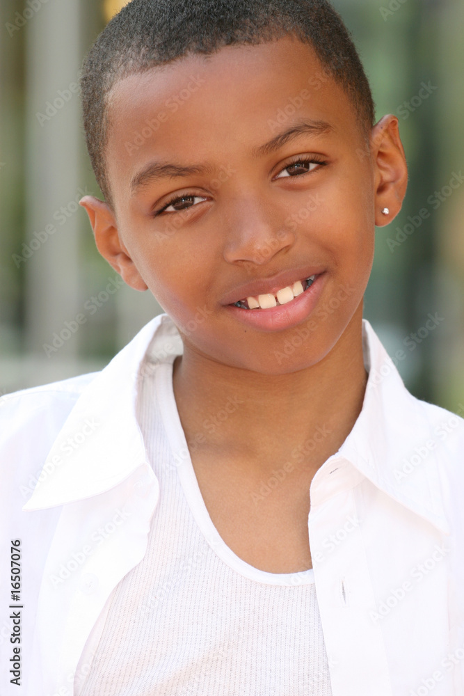 African American Teenager Boy Smiling African American Teenager Boy Smiling