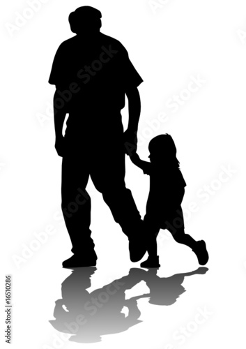 Grandfather and granddaughter