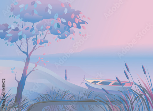 Landscape_Boat_Bulrush