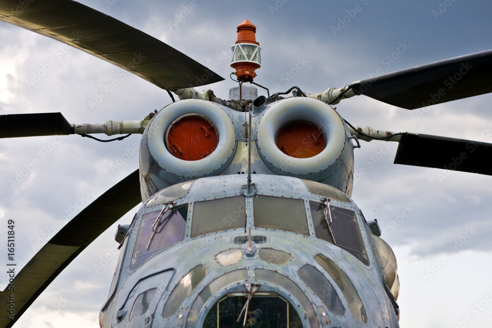 vintage helicopter rotor blades and cockpit Stock Photo Adobe Stock
