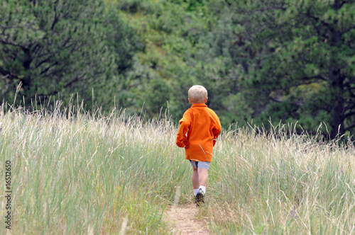 Little Boy on Hiking Trail