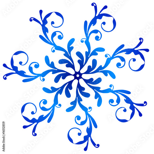 Blue vintage snowflake
