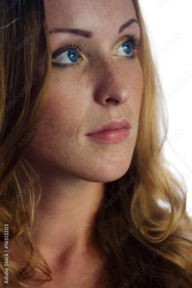 Portrait of young woman closeup Portrait of young woman closeup