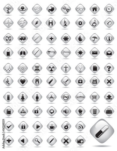 Medical buttons. Vector