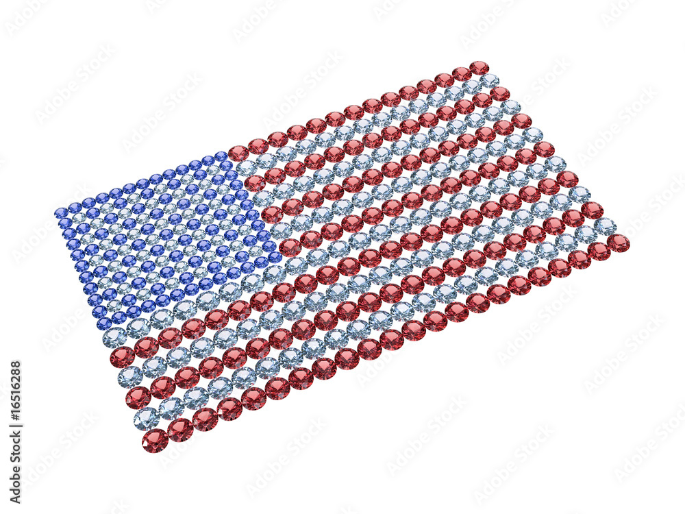 USA flag composed of different color brilliants USA flag composed of different color brilliants
