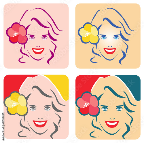 Beautiful Face. A few combinations with a young woman's face