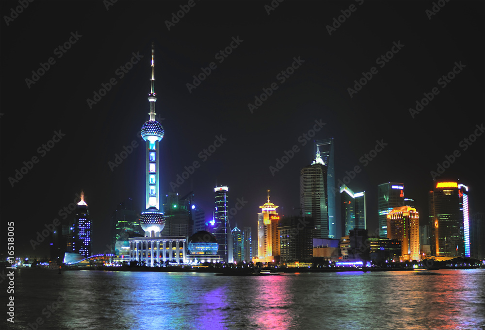 Naklejka premium China Shanghai Pudong night view.