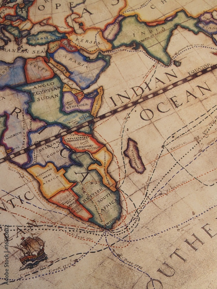 Obraz premium Old Explorer's Map