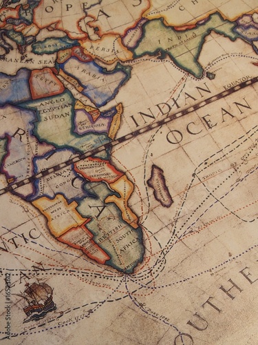 Fotografia, Obraz Old Explorer's Map
