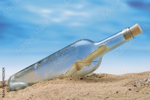message in the bottle on the beach