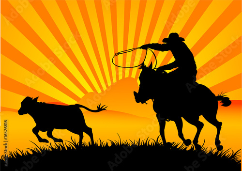Riding cowboy