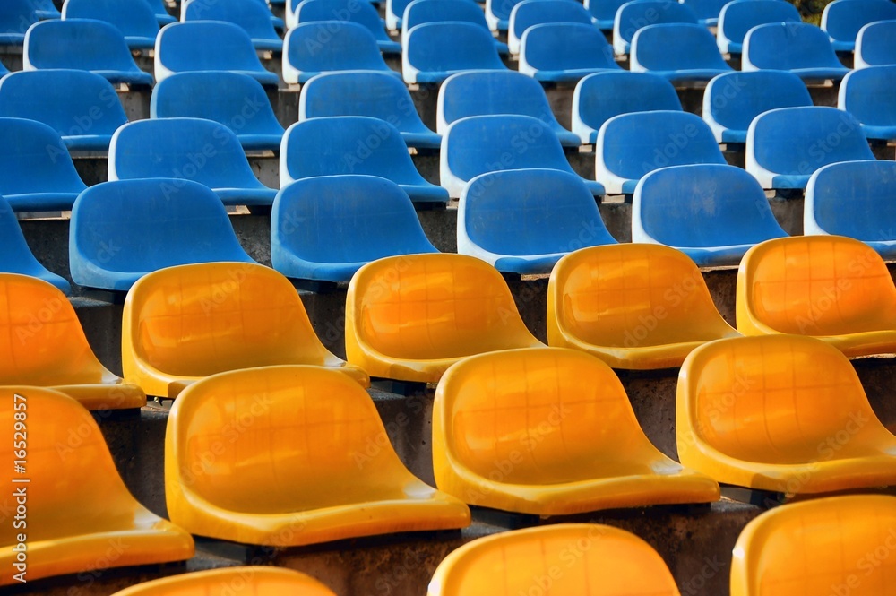 Fototapeta premium Blue and yellow seats