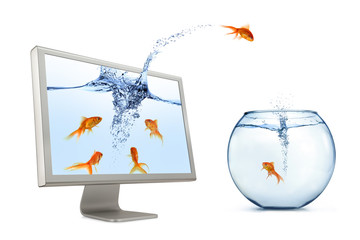 Goldfish Jumping Out Of Screen
