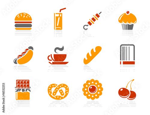 Fast food, Sweeties and Bakery icons | Sunshine Hotel series