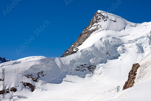 Snow covered mountain Jungfraujoch, Switzerland