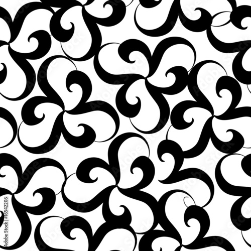 Seamless black and white ornament vector pattern
