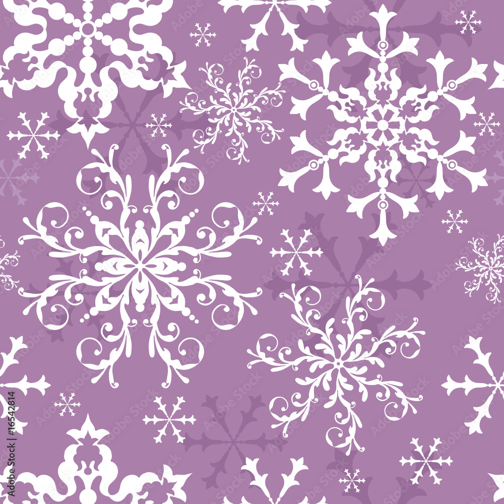 Abstract seamless background with snowflakes (vector)