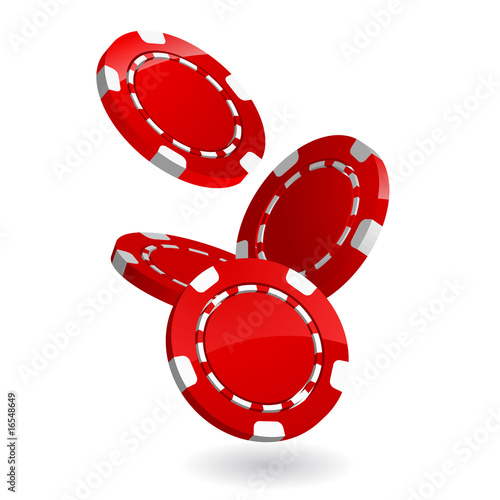 3d falling poker chips