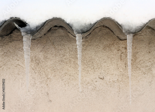 Icicles hanging from roof