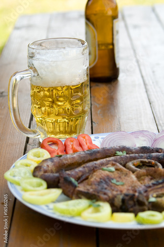 Beer and sausage