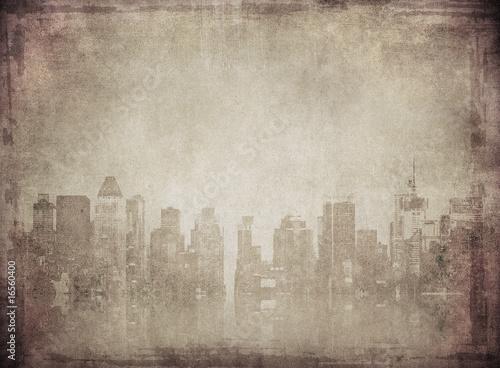 Canvas Print grunge image of new york skyline