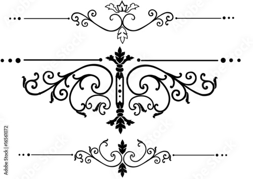 Elegant rule lines and scrolls